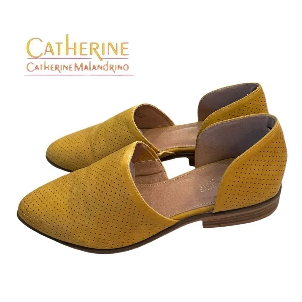 Catherine Catherine Malandrino Alaney Women Perforated Yellow Slip-on Flats 7.5